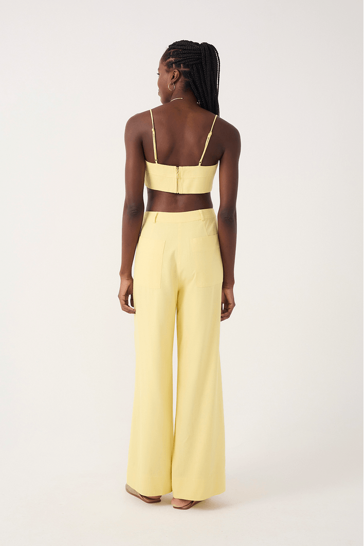 Calça Linho Lateral Deslocada