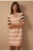 Vestido Moletinho Polo Estampa Listra