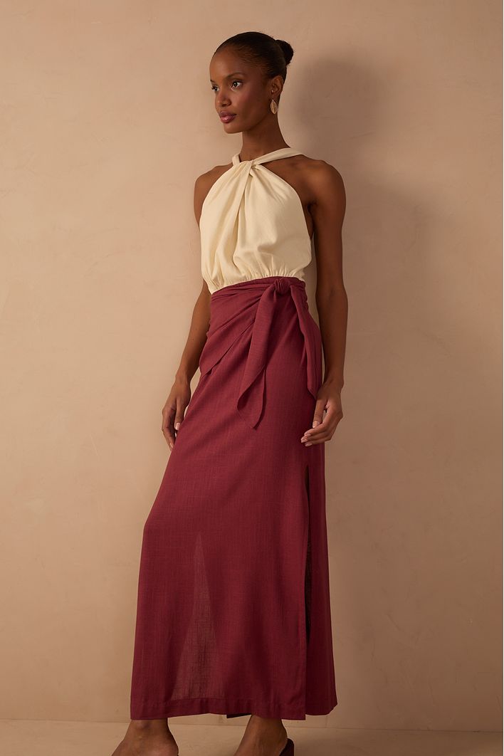 Vestido  Midi  Bicolor