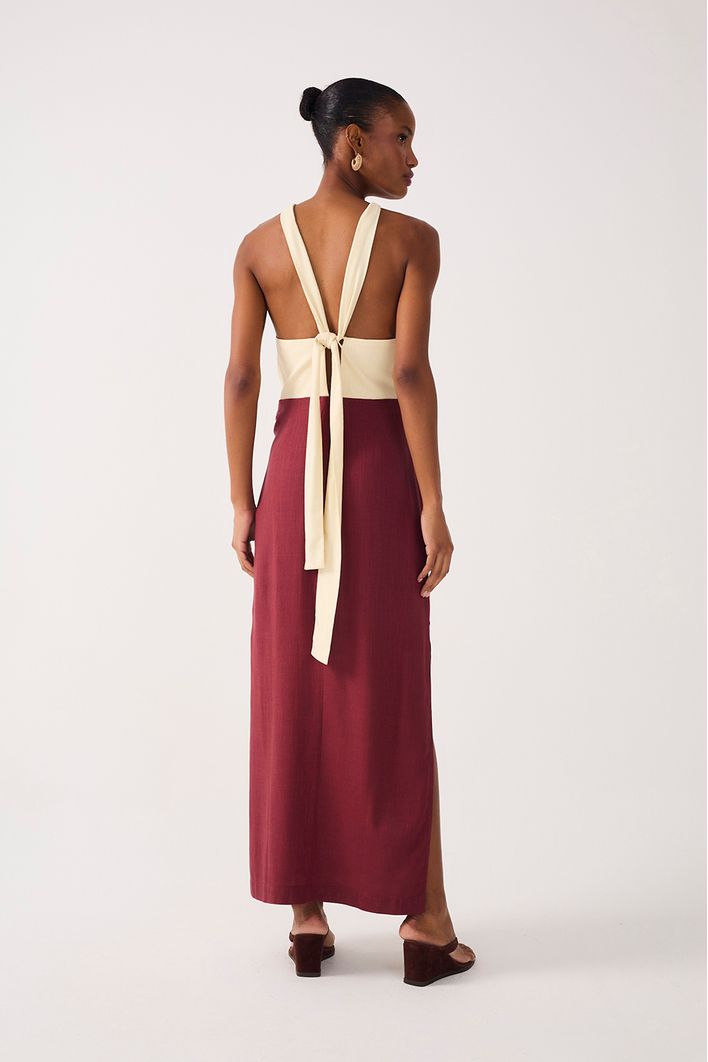 Vestido  Midi  Bicolor