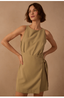 Vestido Curto Transpasse Fivela