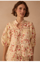 Camisa Bata Estampa Céu de Petalas
