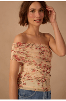 Blusa Tule Estampa Céu de Pétalas