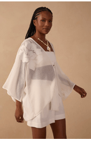 Kimono Linho Com Tela Bordado