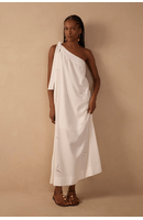 Vestido Midi Linho Bordado Estrela