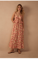Vestido Cropped Estampa Peônia