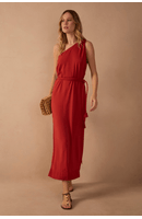 Vestido Midi Ombro Só Cadarço Ajustável
