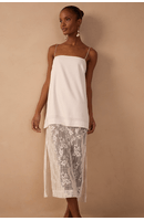 Vestido Cropped Linho Com Renda