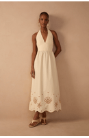 Vestido Cropped Algodão Barrado Festone