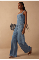 Calça Jeans Barrel Delavê Regulagem