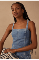 Blusa Jeans Delavê Amarração