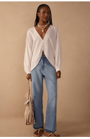 Calça Jeans Reta Bainha Desfeita