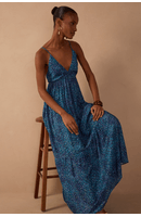 Vestido Longo Estampa Oceanica