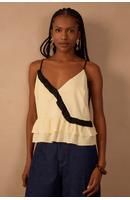 Blusa Alcinha Babados Bicolor