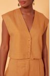 Blusa Linho Quadradinha Botões