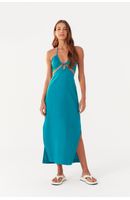 Vestido Longuete Linho Busto Diferenciad