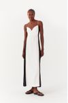 Vestido Bicolor Com Pesponto