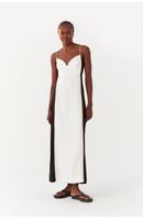 Vestido Bicolor Com Pesponto