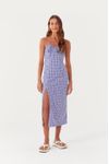 Vestido Midi Xadrez Amarração Ombro