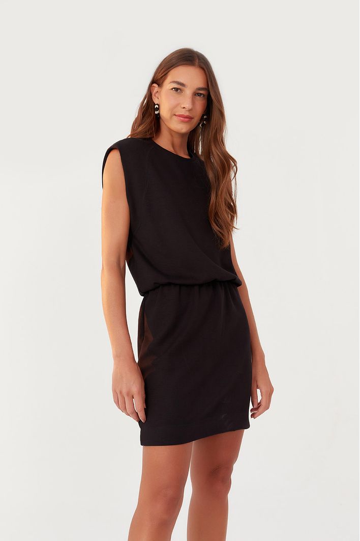 Vestido Malha Curto Ombreira