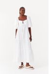 Vestido Longuete Algodao Manga Bufante