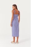 Vestido Midi Xadrez Amarração Ombro