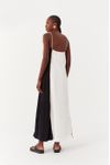 Vestido Bicolor Com Pesponto