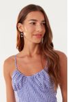 Vestido Midi Xadrez Amarração Ombro