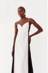 Vestido Bicolor Com Pesponto