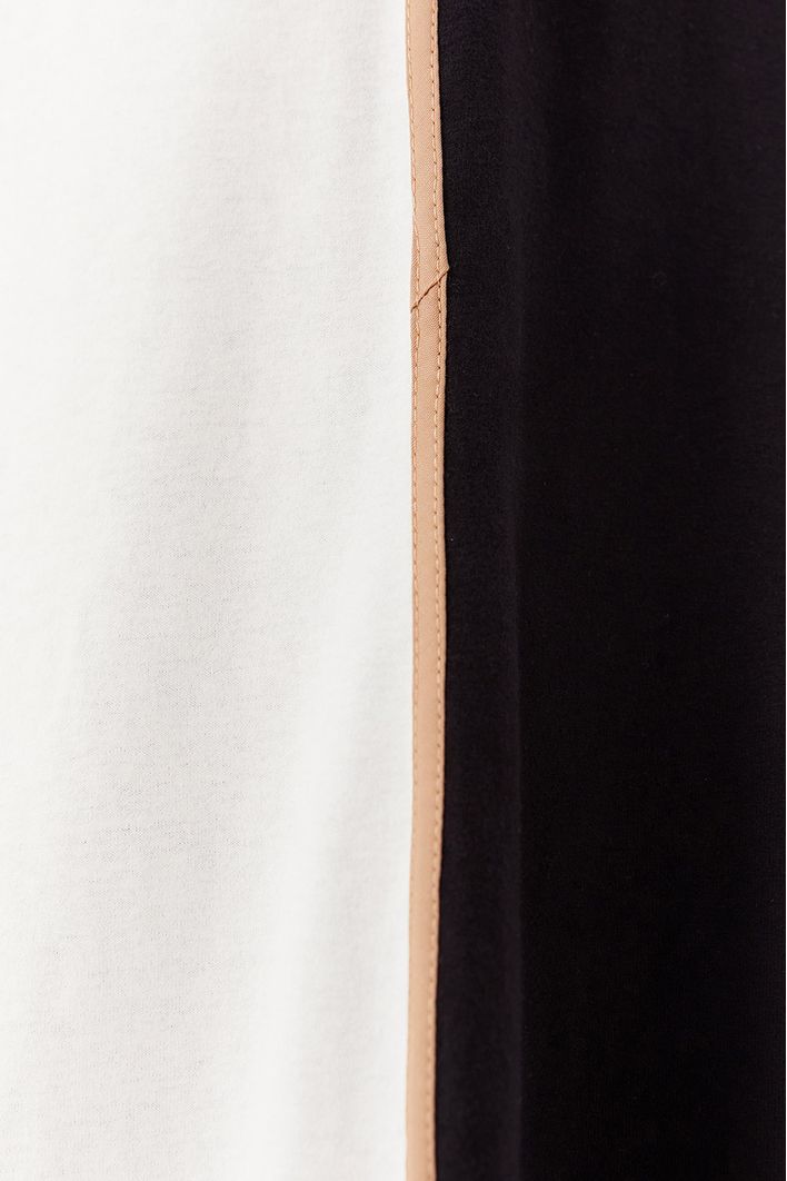 Vestido Bicolor Com Pesponto