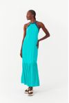 Vestido Longuete Crepe Decote Retilinea