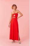 Vestido Midi Recortes Frente