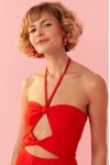 Vestido Midi Recortes Frente