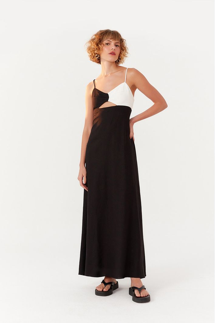 Vestido Cropped Linho P&b