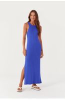 Vestido Malha Canelada Regata