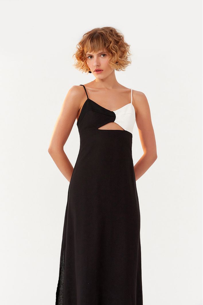 Vestido Cropped Linho P&b