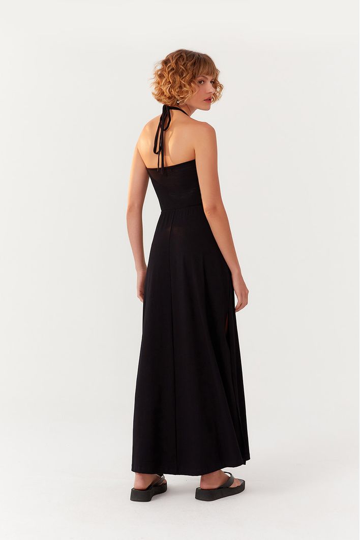 Vestido Midi Recortes Frente