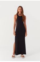 Vestido Malha Canelada Regata