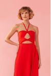 Vestido Midi Recortes Frente