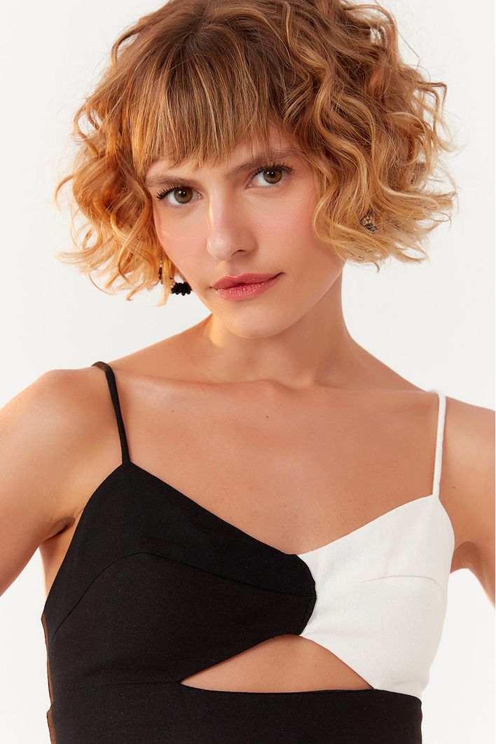 Vestido Cropped Linho P&b