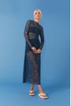 Vestido Reto Tule Estampa Maré Cheia