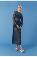 Vestido Reto Tule Estampa Maré Cheia