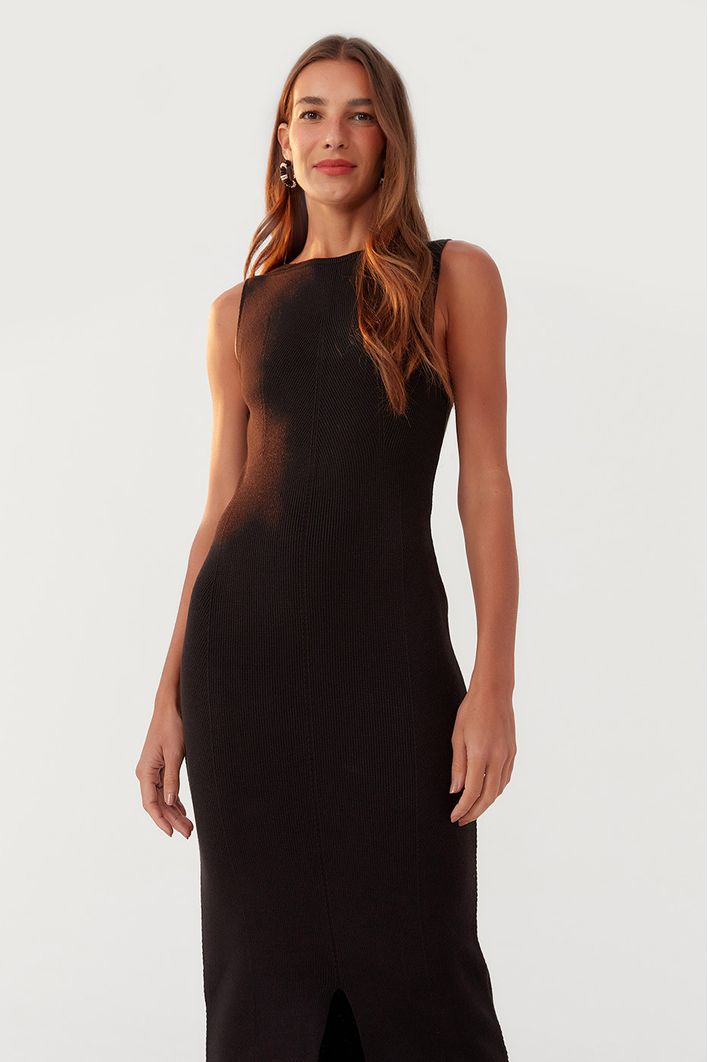 Vestido Tricot Fenda