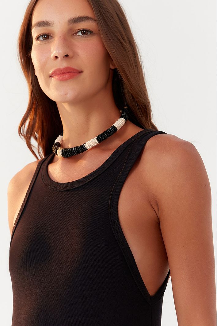 Vestido Malha Canelada Regata