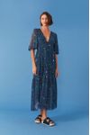 Vestido Tule Longo Estampa Maré Cheia