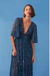 Vestido Tule Longo Estampa Maré Cheia
