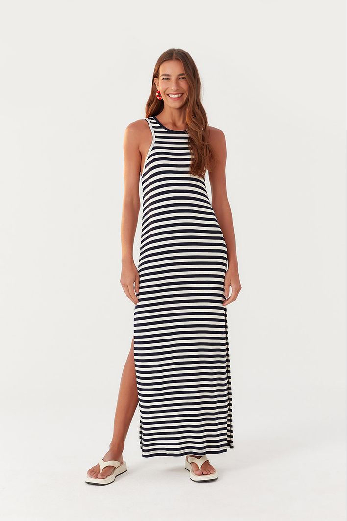 Vestido Tubo Estampa Listra