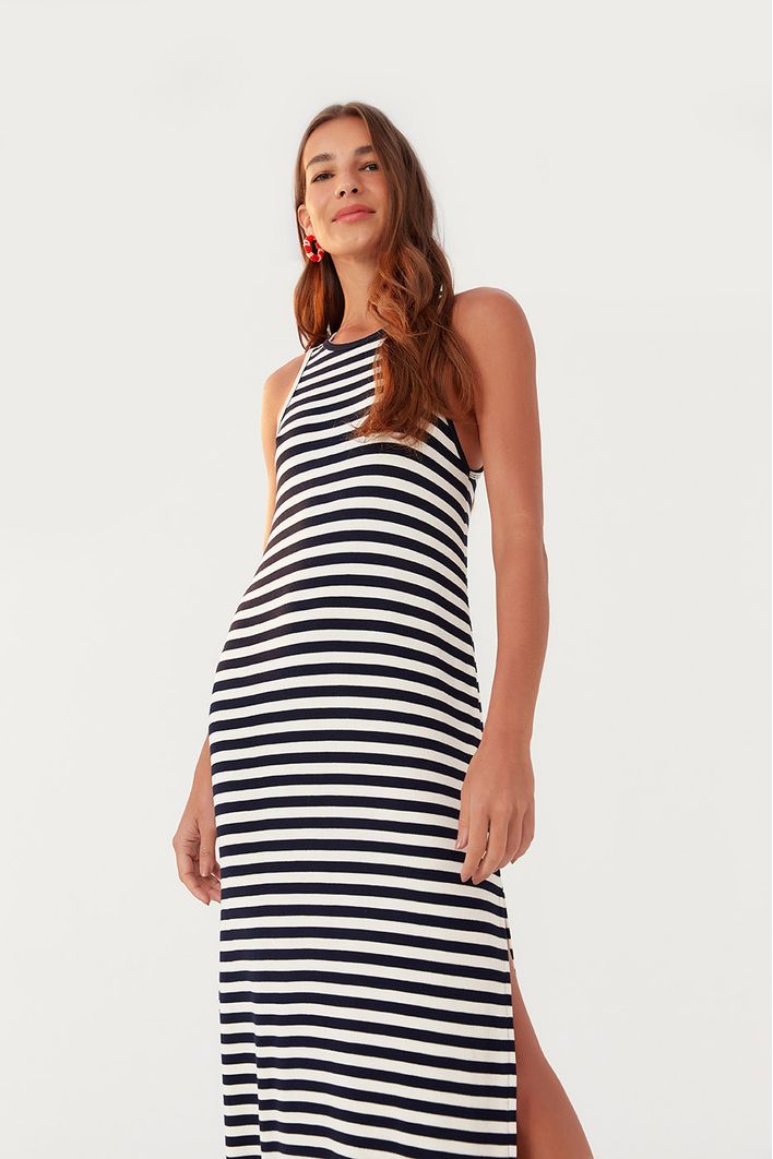 Vestido Tubo Estampa Listra