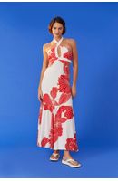 Vestido Cropped Linho Estampa Ondina