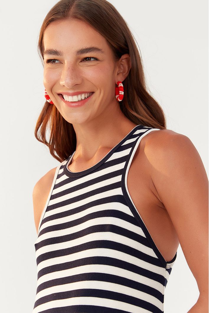 Vestido Tubo Estampa Listra